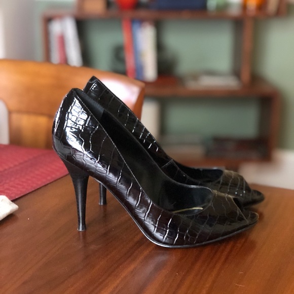 Ralph Lauren Crocodile Patent Heels Sz 9M - Picture 4 of 5